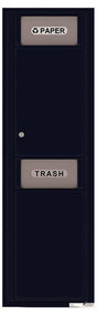 Versatile Front Loading Single Column Extra-Large Trash Receptacle Recycling Bin with Paper Segregator-Black (BK)