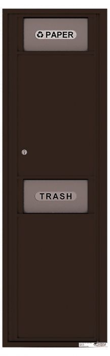 Versatile Front Loading Single Column Extra-Large Trash Receptacle Recycling Bin with Paper Segregator-Dark Bronze (DB)