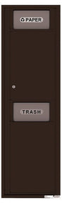 Versatile Front Loading Single Column Extra-Large Trash Receptacle Recycling Bin with Paper Segregator-Dark Bronze (DB)