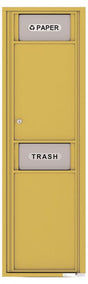 Versatile Front Loading Single Column Extra-Large Trash Receptacle Recycling Bin with Paper Segregator-Gold Speck (GS)
