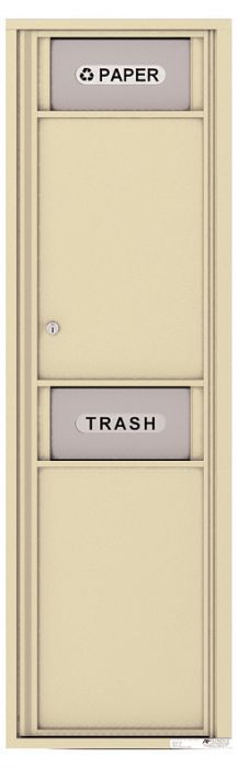 Versatile Front Loading Single Column Extra-Large Trash Receptacle Recycling Bin with Paper Segregator-Sandstone (SD)