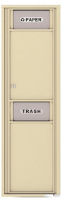 Versatile Front Loading Single Column Extra-Large Trash Receptacle Recycling Bin with Paper Segregator-Sandstone (SD)