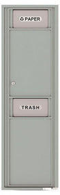 Versatile Front Loading Single Column Extra-Large Trash Receptacle Recycling Bin with Paper Segregator-Silver Speck (SS)