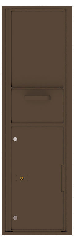 Versatile Front Loading Single Column Mailbox Collection Drop Box with Pull Down Hopper - 4C16S-HOP-Antique Bronze (AB)