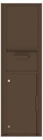 Versatile Front Loading Single Column Mailbox Collection Drop Box with Pull Down Hopper - 4C16S-HOP-Antique Bronze (AB)