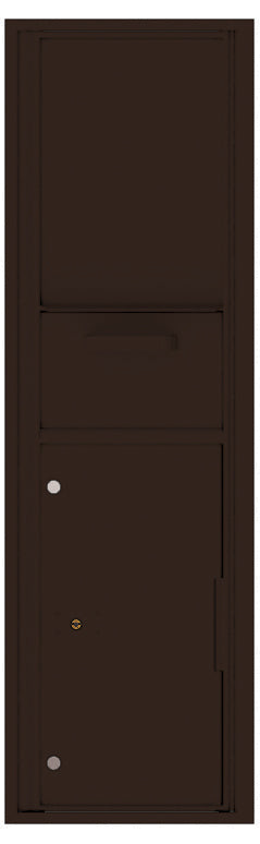 Versatile Front Loading Single Column Mailbox Collection Drop Box with Pull Down Hopper - 4C16S-HOP-Dark Bronze (DB)