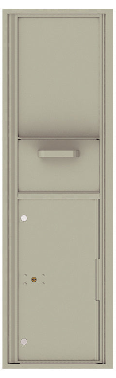 Versatile Front Loading Single Column Mailbox Collection Drop Box with Pull Down Hopper - 4C16S-HOP-Postal Grey (PG)