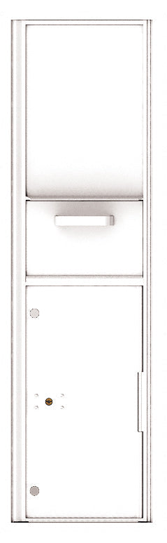 Versatile Front Loading Single Column Mailbox Collection Drop Box with Pull Down Hopper - 4C16S-HOP-White (WH)