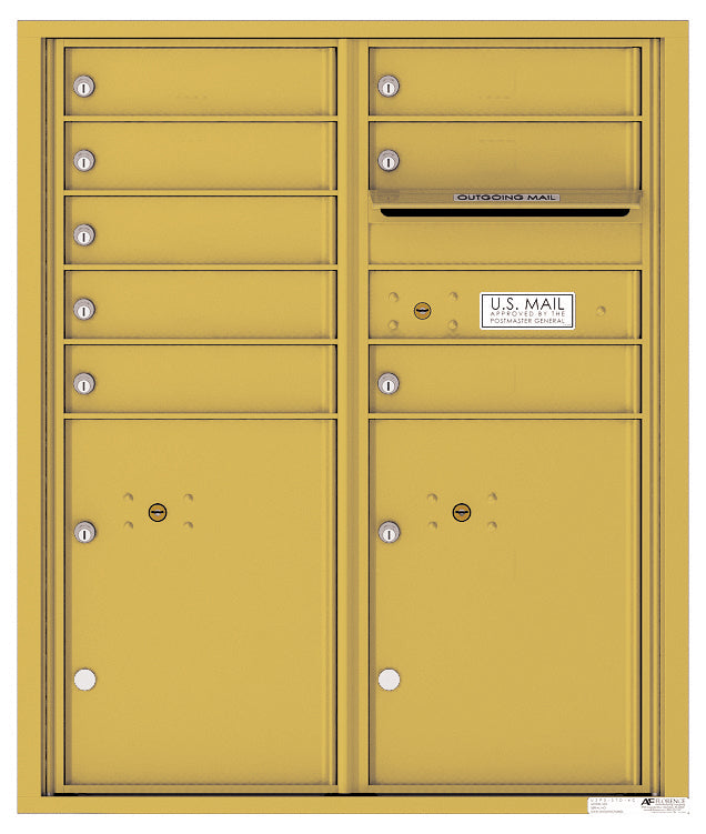 Versatile Front Loading Double Column Commercial Mailbox with 8 Tenant Compartments and 2 Parcel Lockers-Gold Speck (GS)