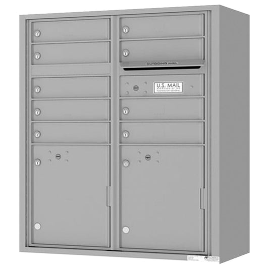 Florence 4C Horizontal Mailbox - 9 Doors, 2 Parcel Lockers - ADA Compliant Max Height Private Access