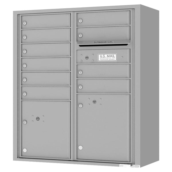 Florence 4C Horizontal Mailbox - 10 Doors, 2 Parcel Lockers - ADA Compliant Max Height Private Access