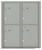 Versatile Front Loading Fully Recessed Double Column Commercial Mailbox with 4 Large Parcel Lockers-Silver Speck (SS)