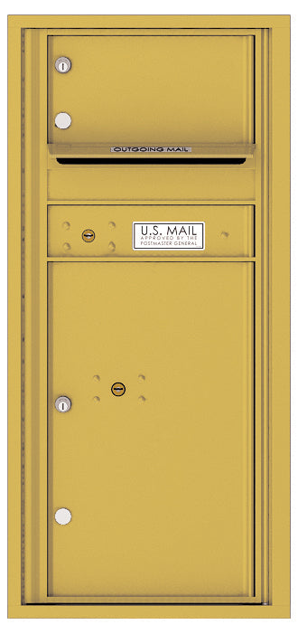Versatile Front Loading Single Column Commercial Mailbox with 1 Tenant Compartment and 1 Parcel Locker-Gold Speck (GS)