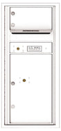 Versatile Front Loading Single Column Commercial Mailbox with 1 Tenant Compartment and 1 Parcel Locker-White (WH)