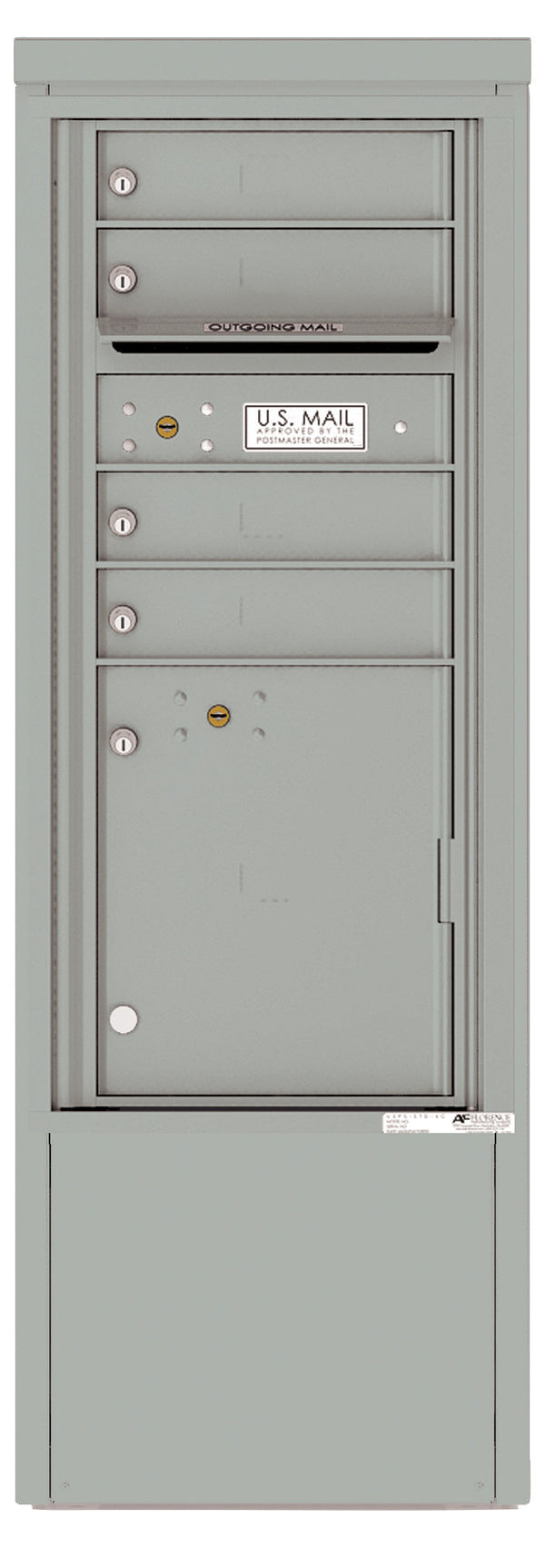 Florence 4C Mailbox Depot - 4 Doors, 1 Parcel Locker - ADA Compliant Max Height Private Access