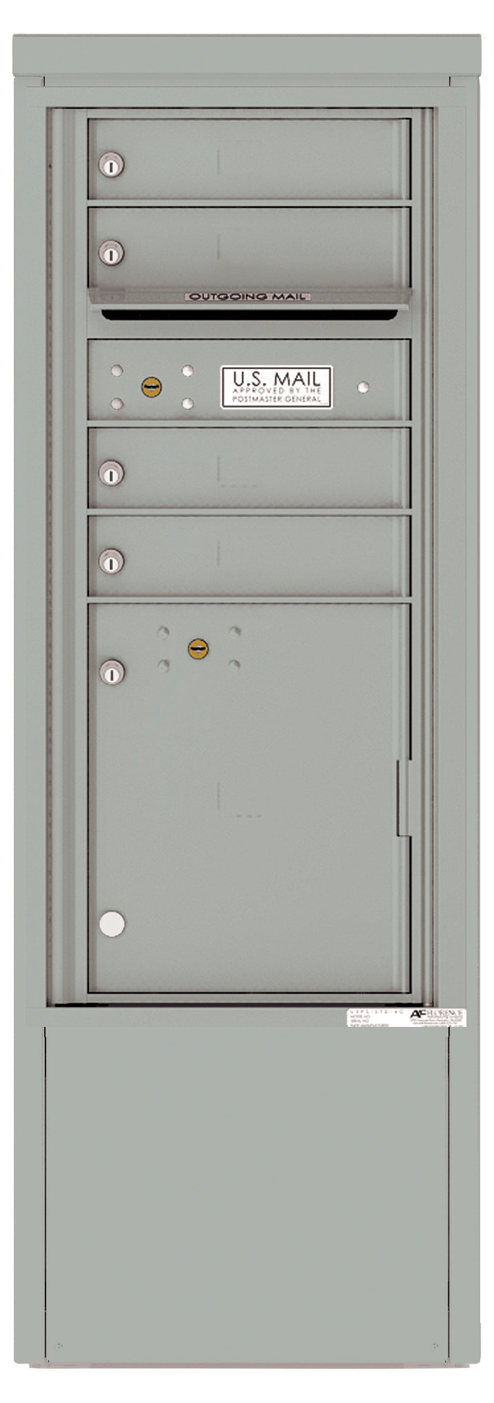 Florence 4C Mailbox Depot - 4 Doors, 1 Parcel Locker - ADA Compliant Max Height Private Access