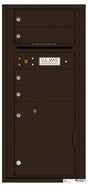 Versatile Front Loading Single Column Commercial Mailbox with 4 Tenant Compartments and 1 Parcel Locker-Dark Bronze (DB)