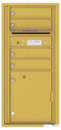 Versatile Front Loading Single Column Commercial Mailbox with 4 Tenant Compartments and 1 Parcel Locker-Gold Speck (GS)