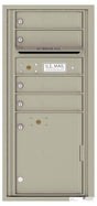 Versatile Front Loading Single Column Commercial Mailbox with 4 Tenant Compartments and 1 Parcel Locker-Postal Grey (PG)