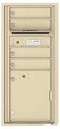 Versatile Front Loading Single Column Commercial Mailbox with 4 Tenant Compartments and 1 Parcel Locker-Sandstone (SD)