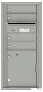 Versatile Front Loading Single Column Commercial Mailbox with 4 Tenant Compartments and 1 Parcel Locker-Silver Speck (SS)
