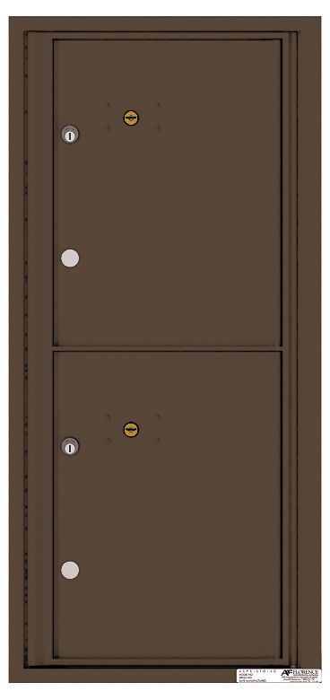 Versatile Front Loading Single Column Commercial Mailbox with 2 Extra-Large Parcel Lockers-Antique Bronze (AB)
