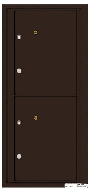 Versatile Front Loading Single Column Commercial Mailbox with 2 Extra-Large Parcel Lockers-Dark Bronze (DB)