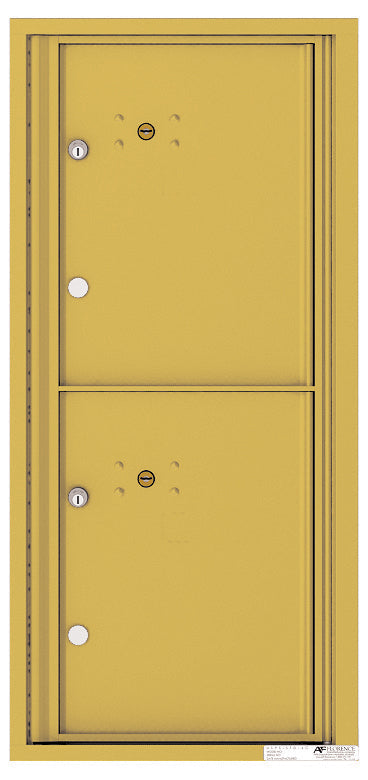 Versatile Front Loading Single Column Commercial Mailbox with 2 Extra-Large Parcel Lockers-Gold Speck (GS)