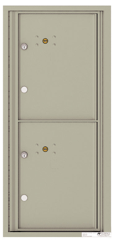 Versatile Front Loading Single Column Commercial Mailbox with 2 Extra-Large Parcel Lockers-Postal Grey (PG)