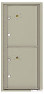 Versatile Front Loading Single Column Commercial Mailbox with 2 Extra-Large Parcel Lockers-Postal Grey (PG)
