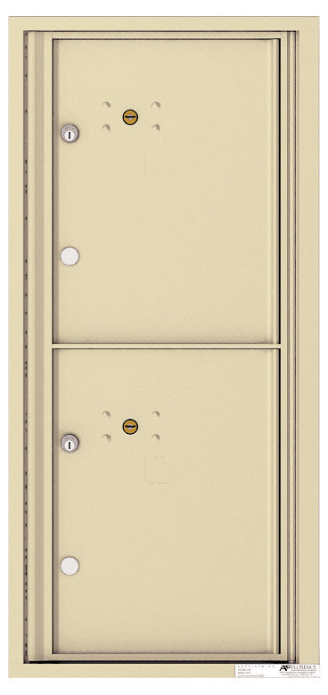 Versatile Front Loading Single Column Commercial Mailbox with 2 Extra-Large Parcel Lockers-Sandstone (SD)