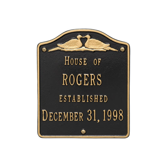 Whitehall Wedding Plaque - Standard Wall - Two Line Address Plaque 