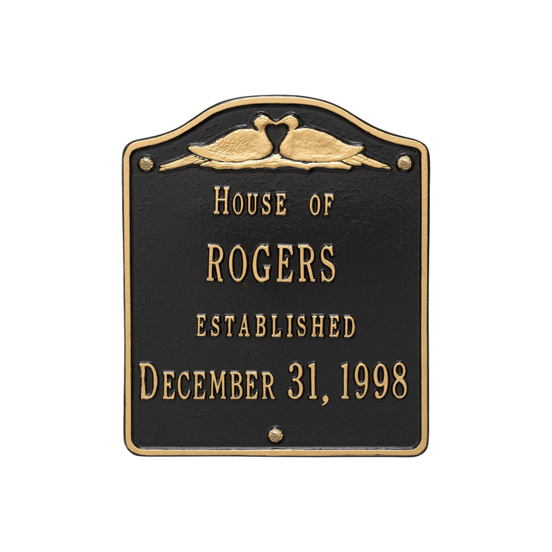 Whitehall Wedding Plaque - Standard Wall - Two Line Address Plaque 