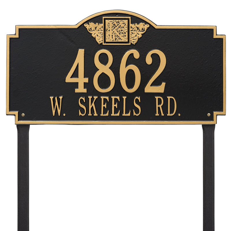 Whitehall Monogram - Estate Lawn - Two Line Address Plaque 