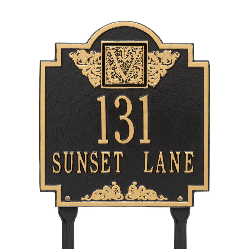 Whitehall Monogram - Standard lawn - Two Line Address Plaque 