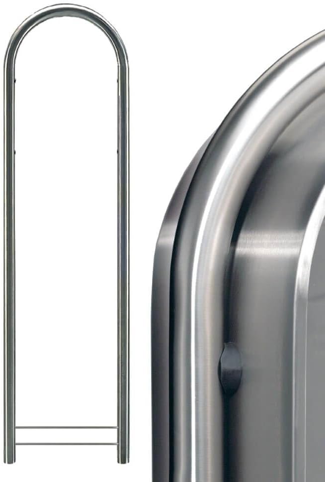 USPS Approved Bobi Classic B Rear Access Modern Locking Stainless Steel Mailbox and Round Stainless Steel Post Combo
