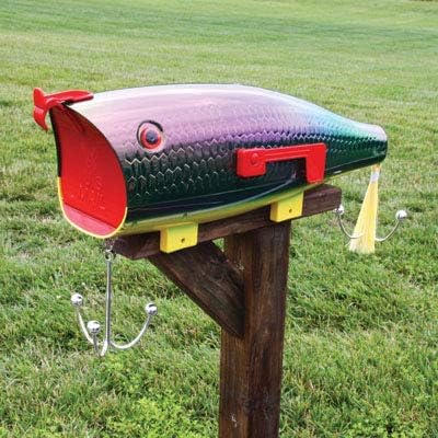 Rivers Edge Fire Tiger Fishing Lure Novelty Mailbox