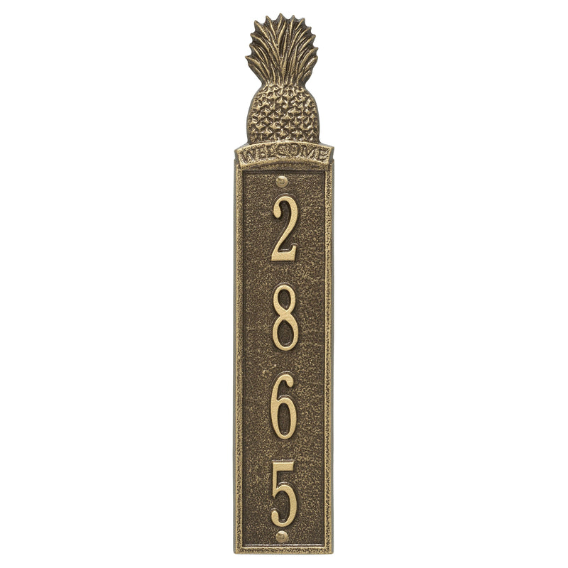 Personalized Pineapple Vertical Wall Welcome Plaque