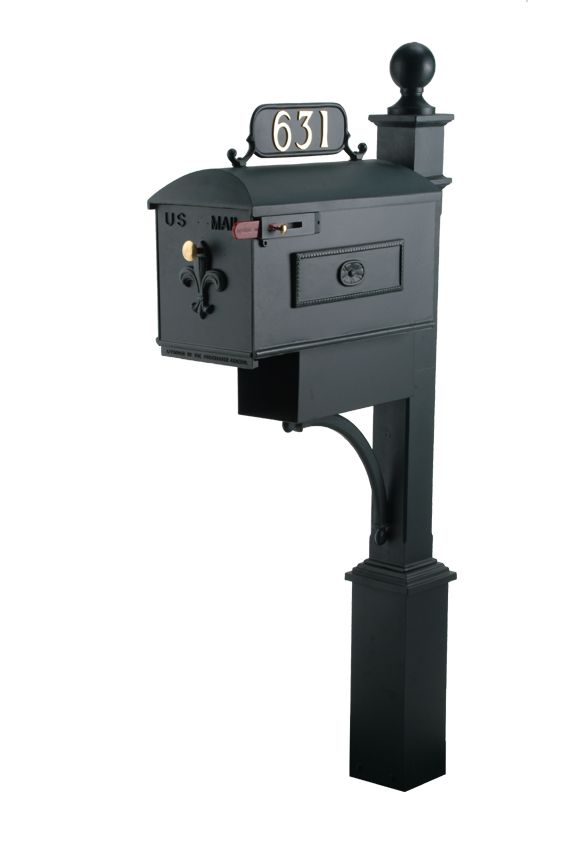 Estate Large Size Mailbox System with Fleur de Lis Mailbox