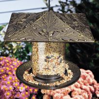 Whitehall 6" Oakleaf Tube Feeder - Oil Rub Bronze