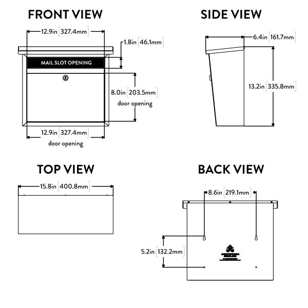 Architectural Maya Locking Wall Mount Mailbox