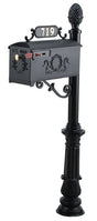 Residential Mailbox System with Olive Wreath Decorative Mailbox and Pineapple Finial