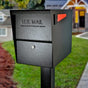 Mail Boss Package Master Locking Mailbox with Post - Black