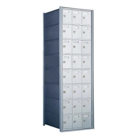 8 Doors High x 3 Doors (24 Tenants) 1700 Horizontal Mailbox Rear-Load Private Distribution in Anodized Aluminum Finish
