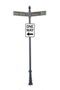 Century Round Post Street Sign with Cast Blades and 24" Rectangle Sign