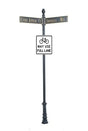 Century Round Post Street Sign with Cast Blades and 24"Square Sign