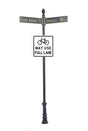 Century Round Post Street Sign with Cast Blades and 30" Square Sign
