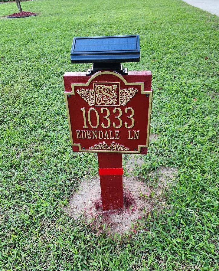 Whitehall Monogram - Standard Lawn - One Line Address Plaque