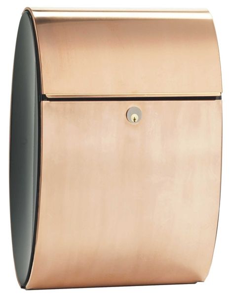Allux Ellipse Locking Wall Mount Mailbox in Copper