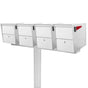 Mail Boss Package Master Quad Mailboxes with Post - Alpine White